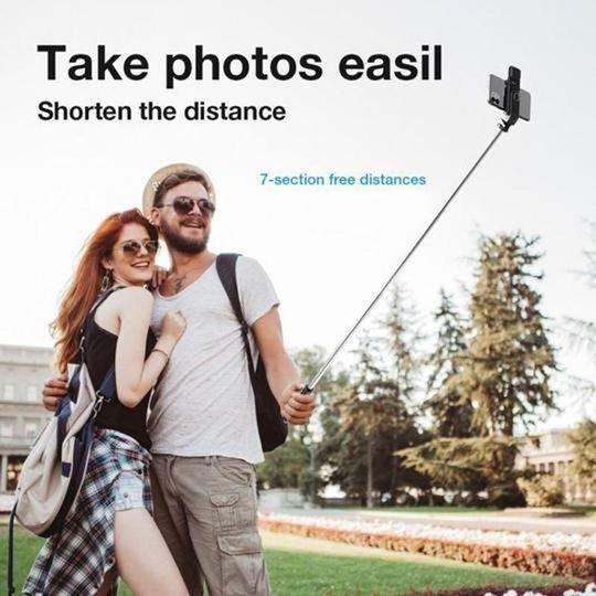 2 in 1 Selfie Stick Tripod with Front Camera Light & Bluetooth Remote