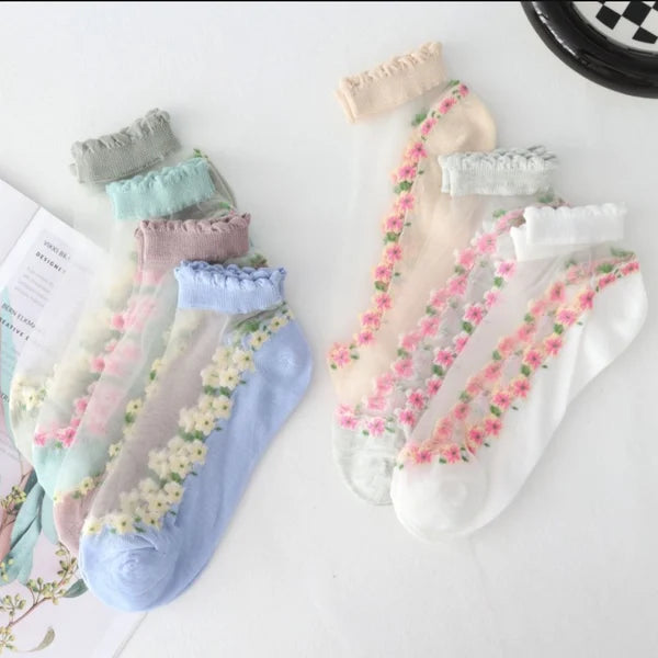 Floral Breathable Socks (7 pairs)