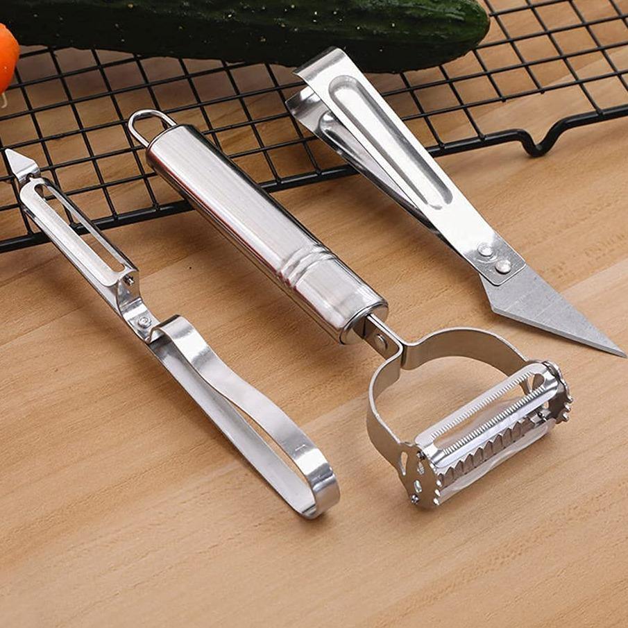 Stainless Steel Multi-function Vegetable Peelers (3 Pcs)