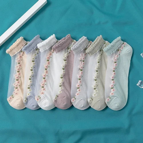 Floral Breathable Socks (7 pairs)