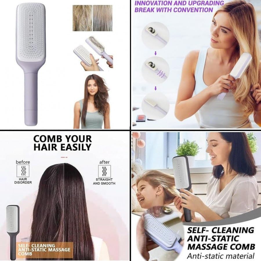 Self Cleaning Hair Brush - Clean Hair with One Pull