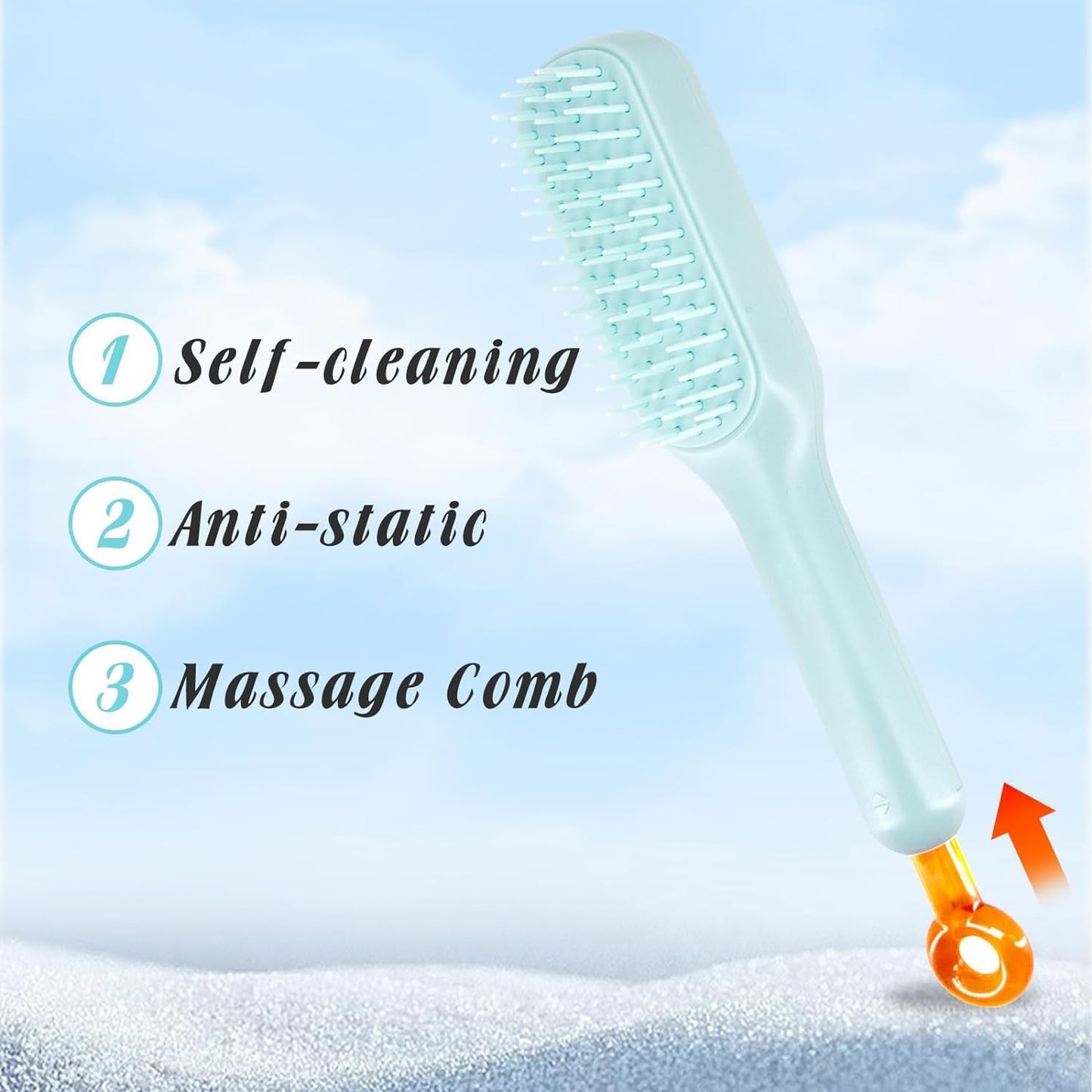 Self Cleaning Hair Brush - Clean Hair with One Pull