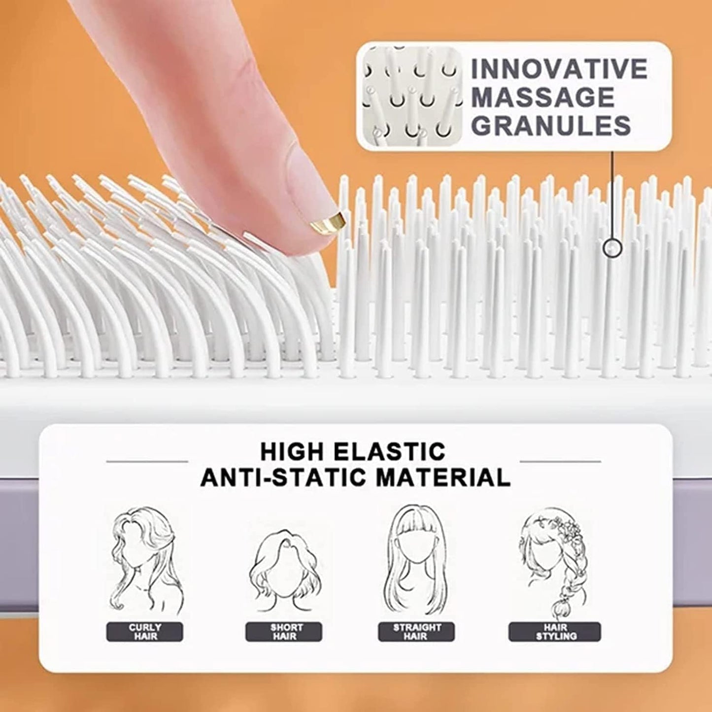 Self Cleaning Hair Brush - Clean Hair with One Pull