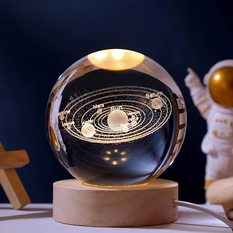 3D Galaxy Crystal Lamp