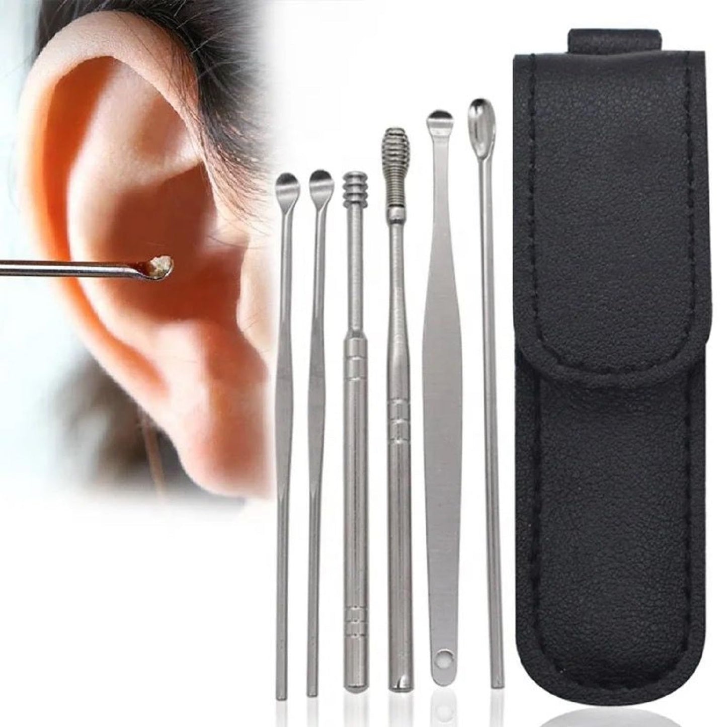 Reusable 6-Piece Ear Cleaner Tool Set with Storage Box