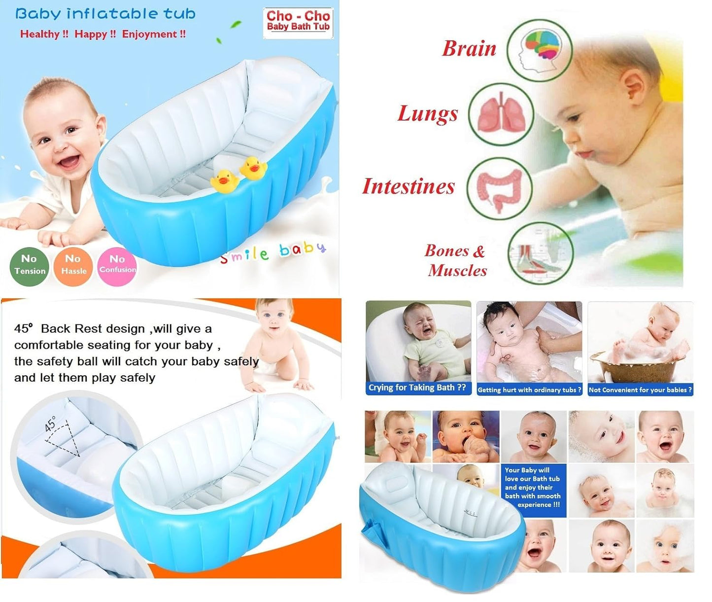 Inflatable Baby Bath Tub for (0-5 Year) Kids