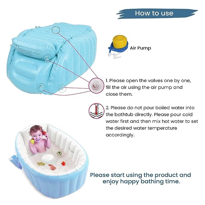 Inflatable Baby Bath Tub for (0-5 Year) Kids