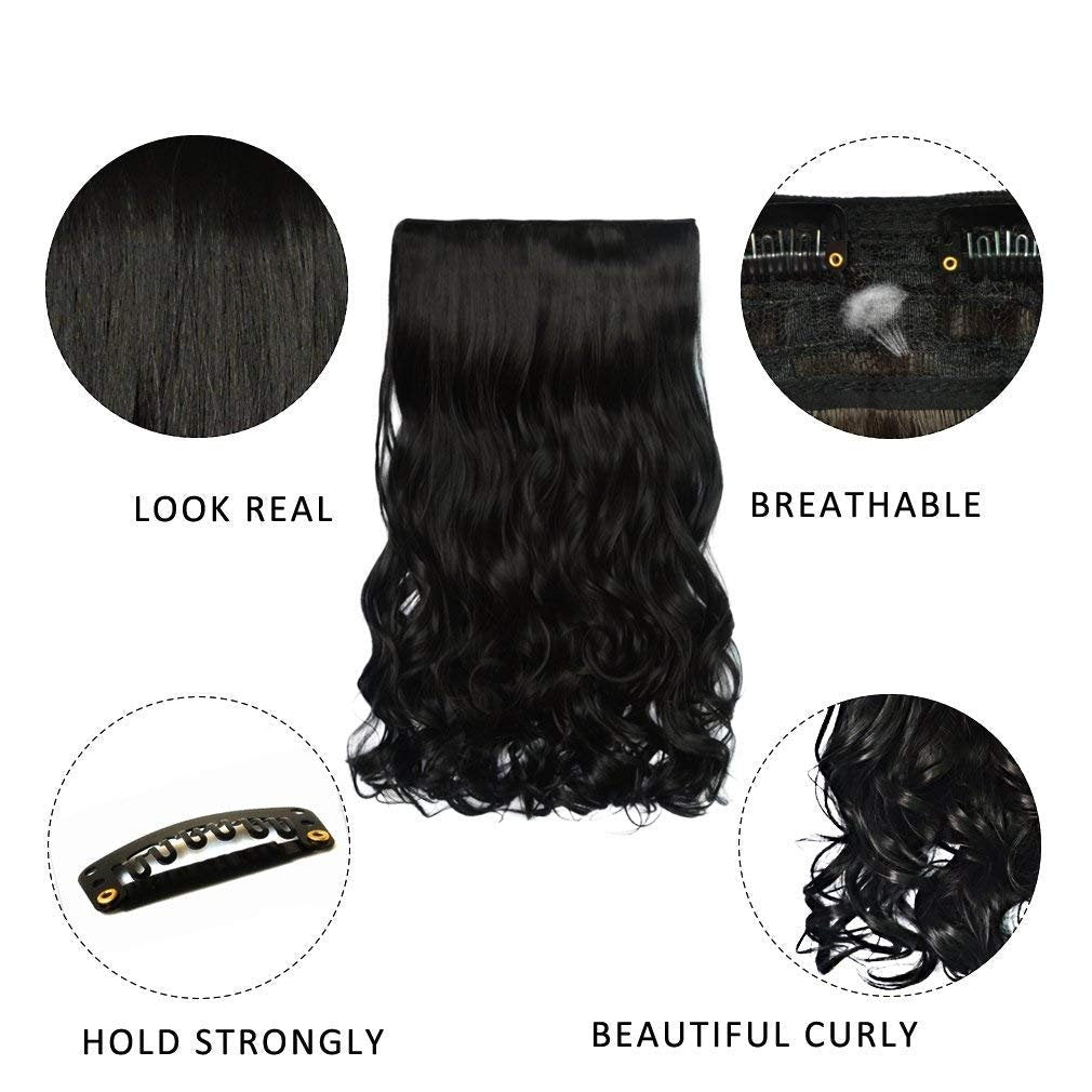 Hair Extension 5 Clips (24 inch) Straight/Curly