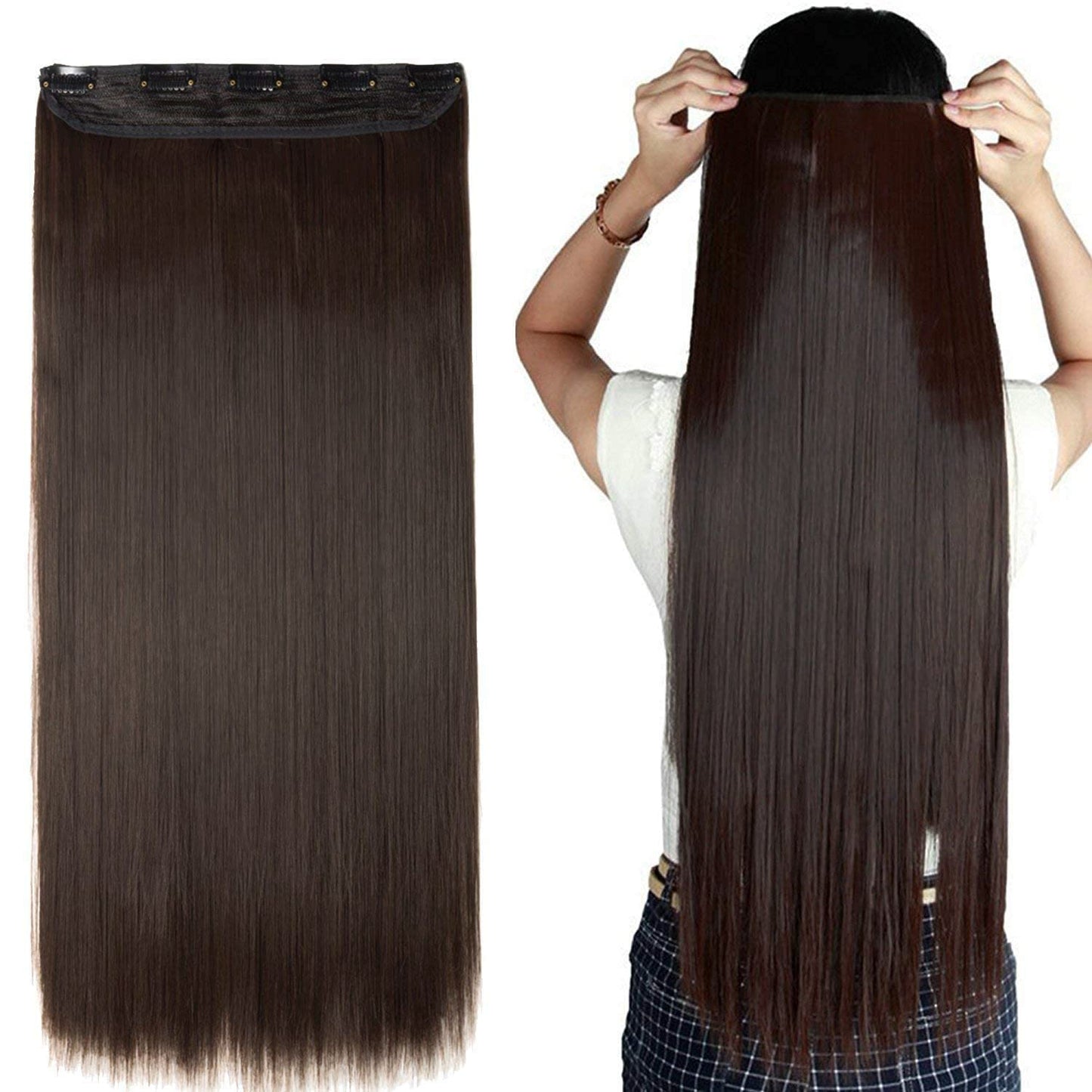 Hair Extension 5 Clips (24 inch) Straight/Curly