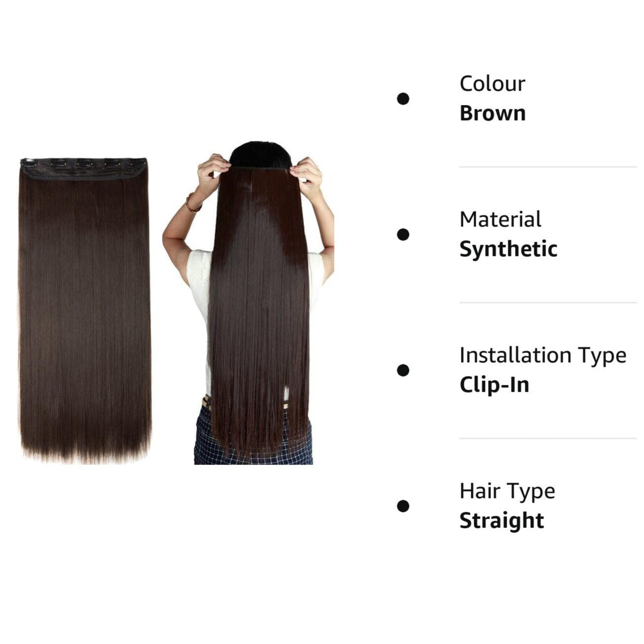 Hair Extension 5 Clips (24 inch) Straight/Curly