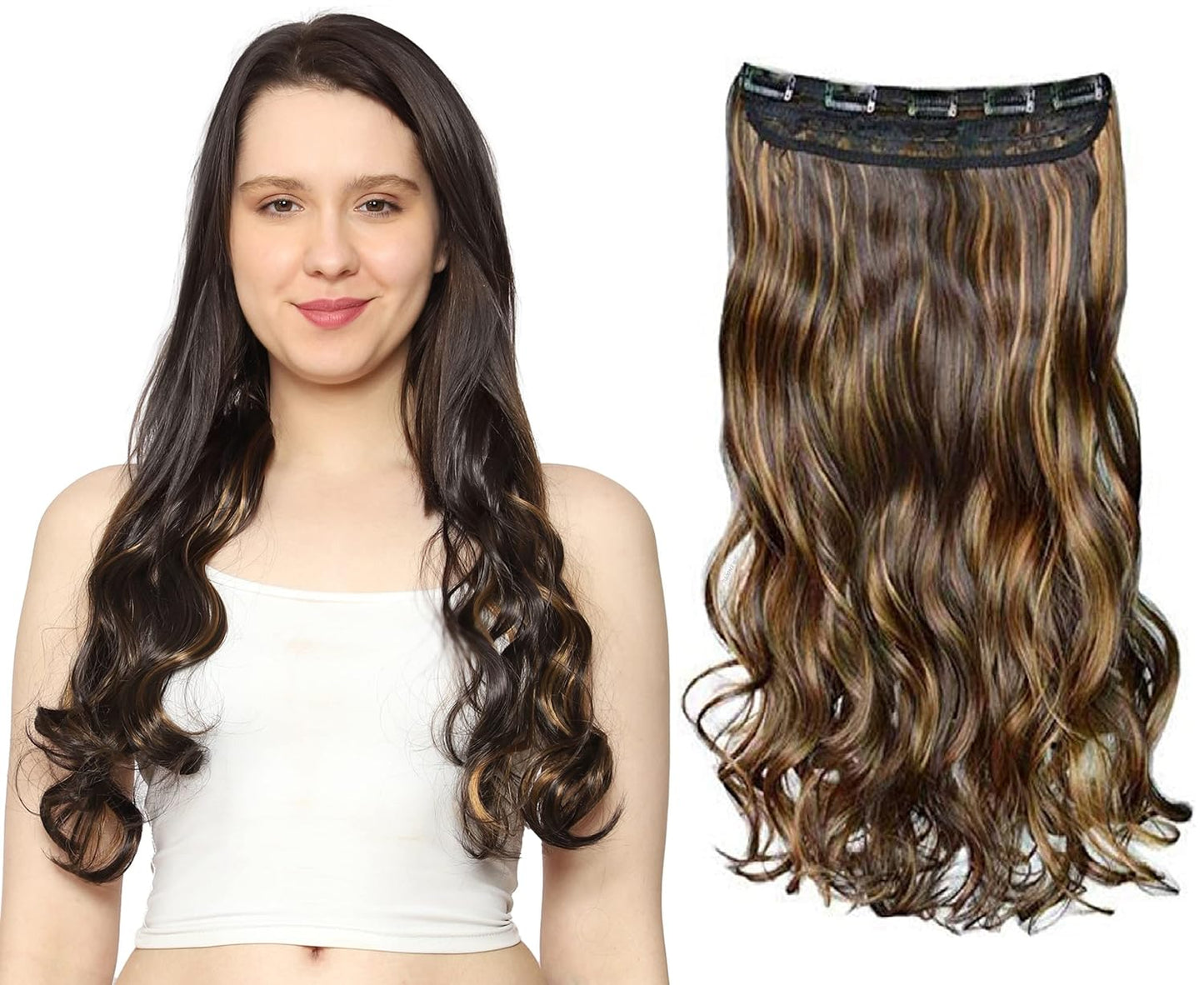 Hair Extension 5 Clips (24 inch) Straight/Curly