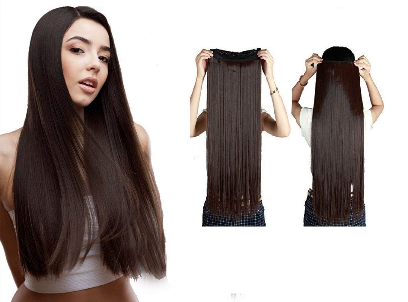 Hair Extension 5 Clips (24 inch) Straight/Curly