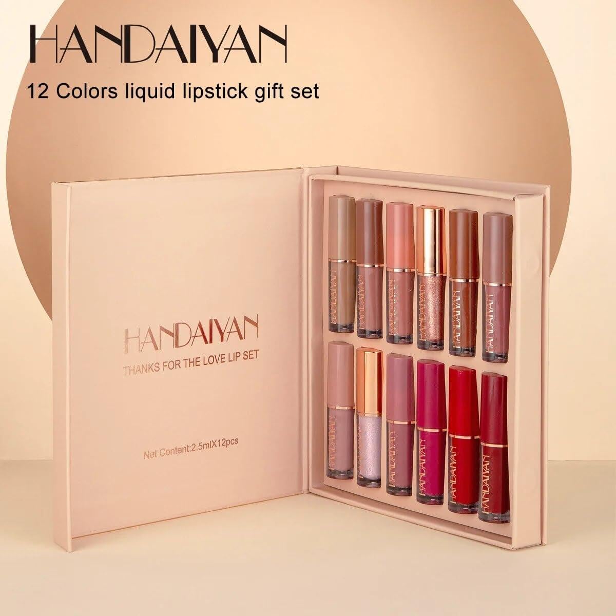 HANDAIYAN Lipstick Set of 12 Matte Velvet Mini Liquid Lipsticks