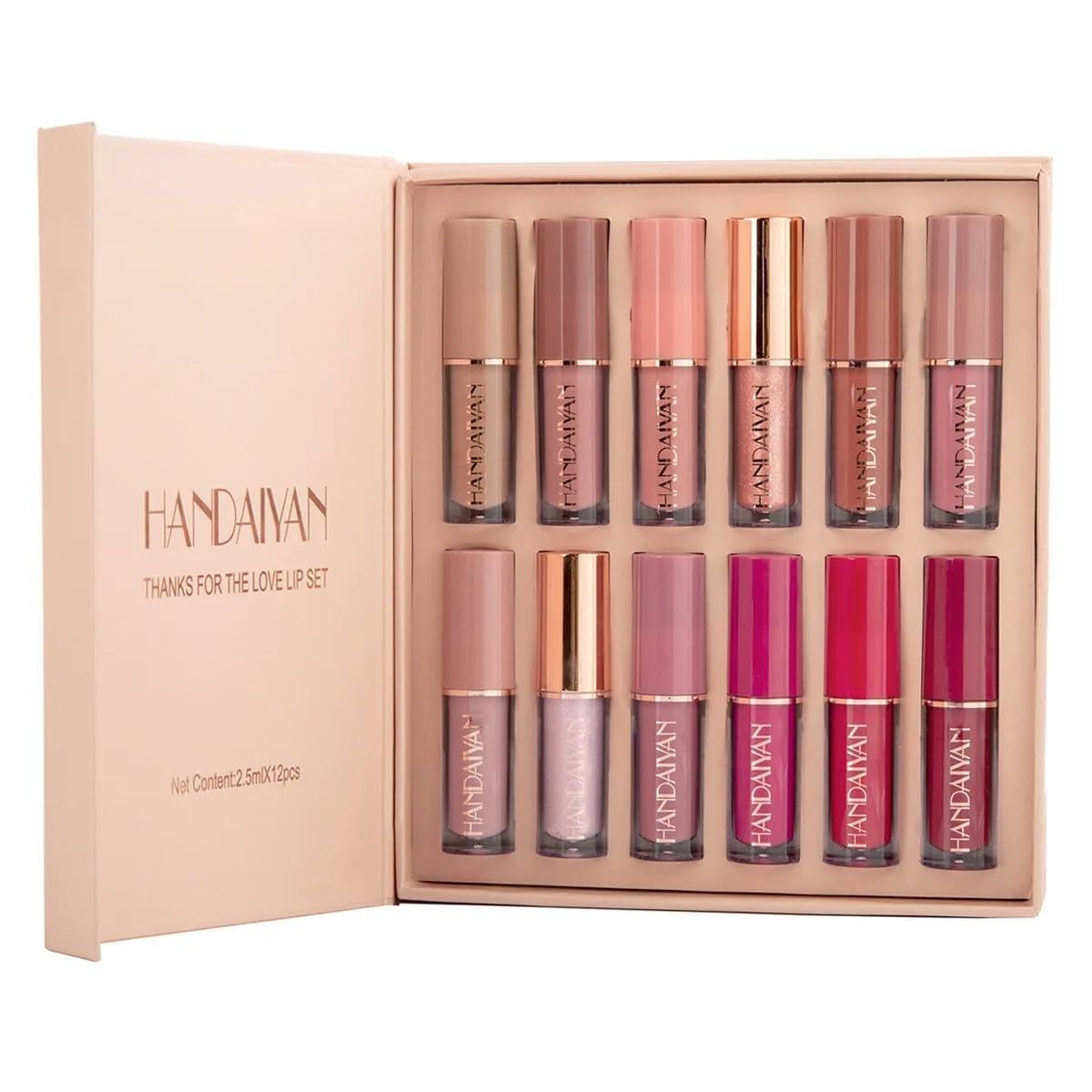 HANDAIYAN Lipstick Set of 12 Matte Velvet Mini Liquid Lipsticks