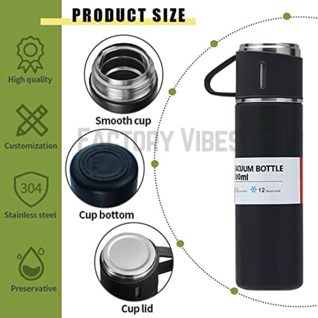 PORTABLE FLASK (Hot & Cold Both) With 3 Cups