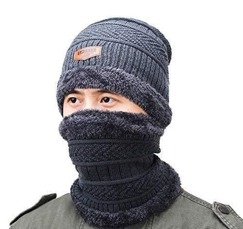 Woolen Cap with Neck Muffler / Neck warmer Free Size (Multi Color)