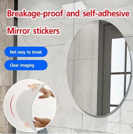 UNFRAGILE STICKY LOOKING PLASTIC STICKER MIRROR/ शीशा (BUY 1 GET 2 FREE) (Set of 3)