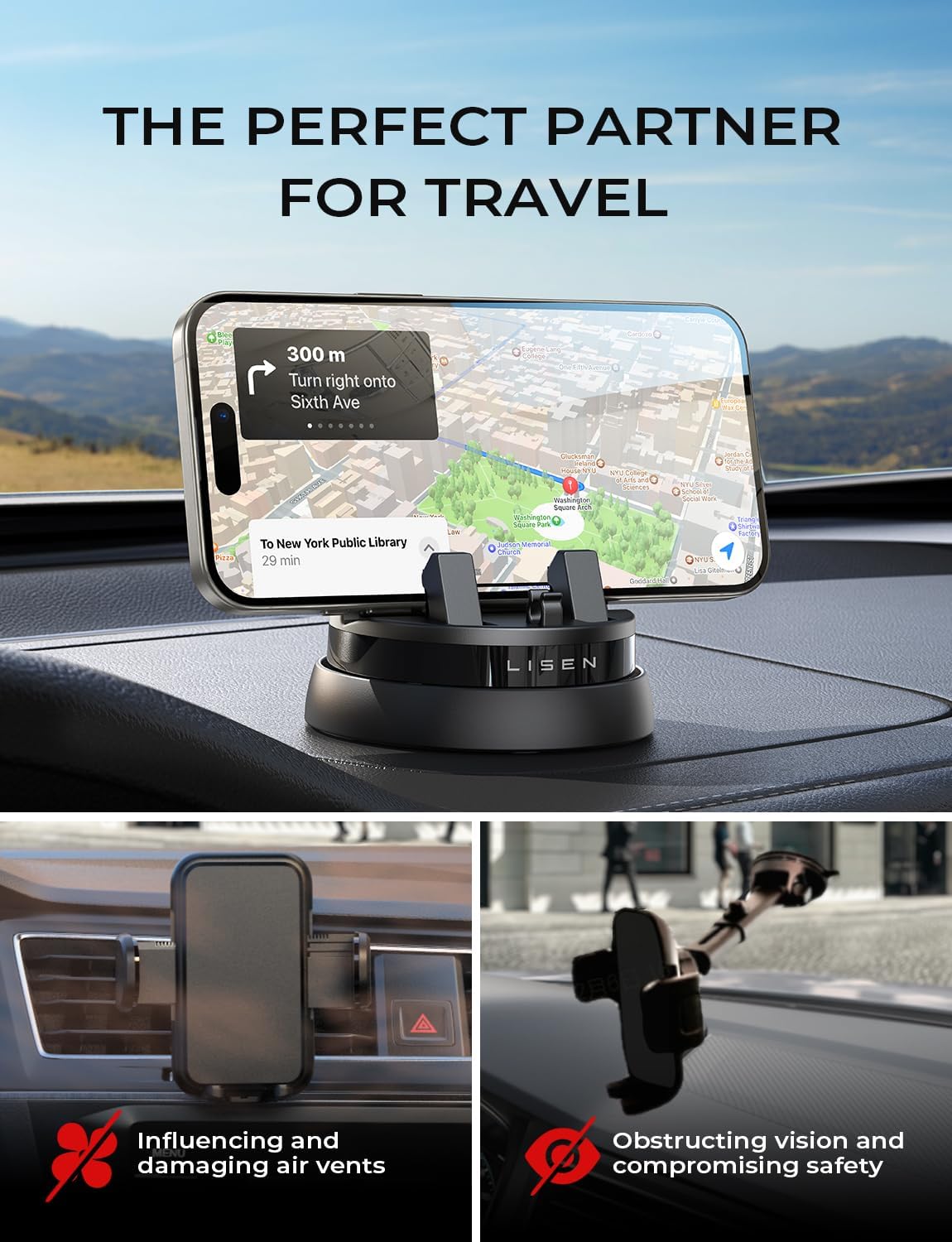 LISEN™  New 360° Rotating Car Phone Holder