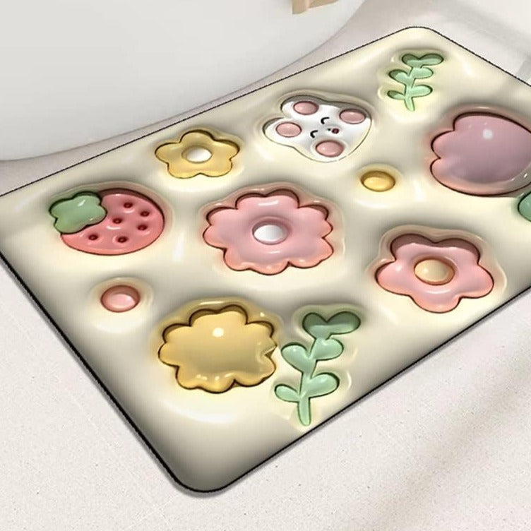 3D Dish Water Absorbing Mat (Mixed Color)