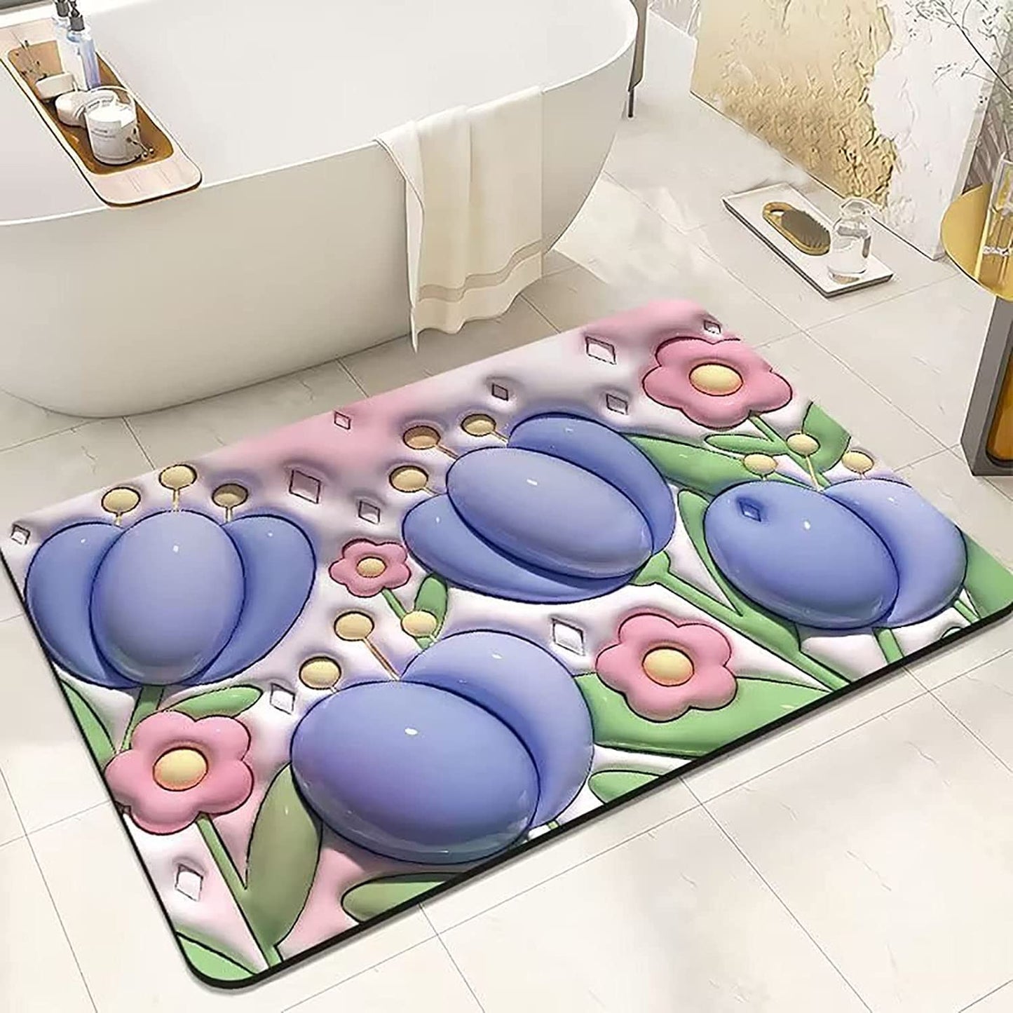 3D Water Absorbing Non-Slip Mat (Mixed Color)