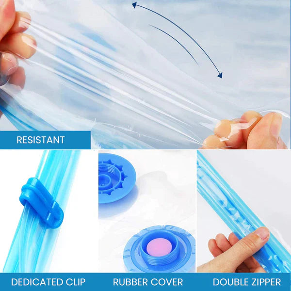 Smart Saver Reusable Vacuum Storage Bags (Free Hand Pump Included)