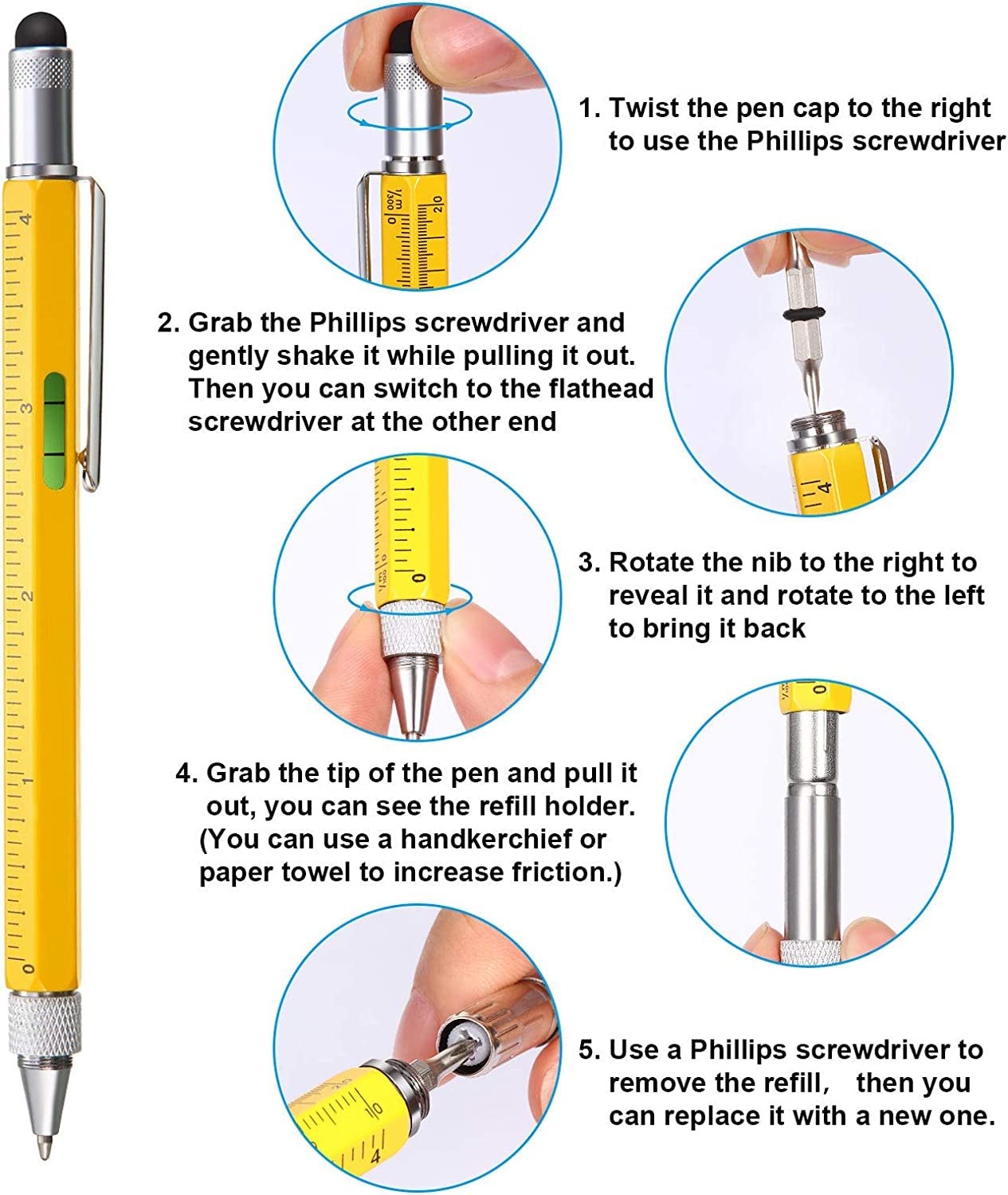 6 in 1 Stylus Multitool pen