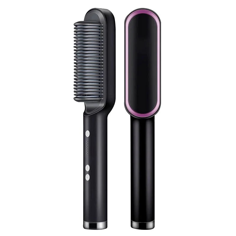 2 in 1 Professional Hair Straightener Ceramic Hair Curler Brush