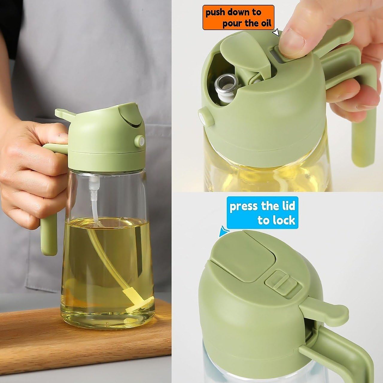 2 in 1 Oil Dispenser & Spray Bottle