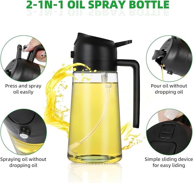 2 in 1 Oil Dispenser & Spray Bottle