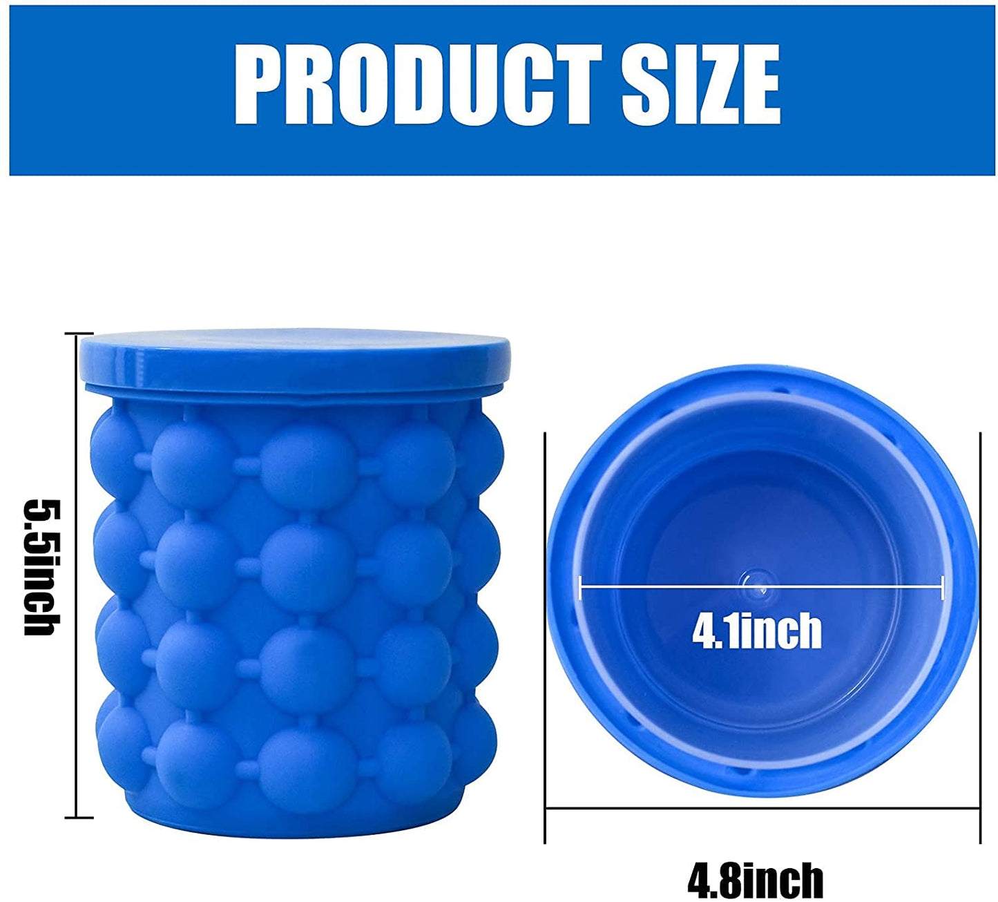 Silicone Ice Cube Bucket with Lid