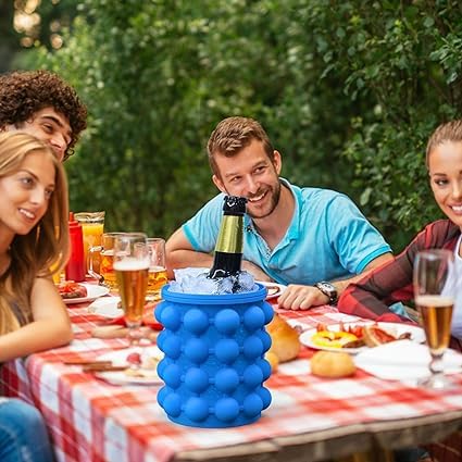 Silicone Ice Cube Bucket with Lid