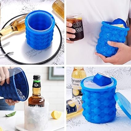 Silicone Ice Cube Bucket with Lid