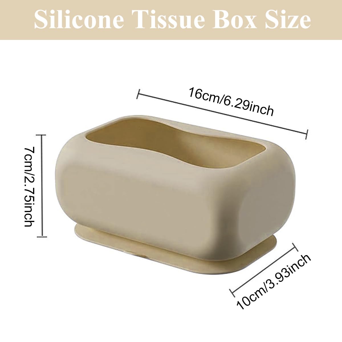 Silicone Tissue Box with Strong Suction Cup