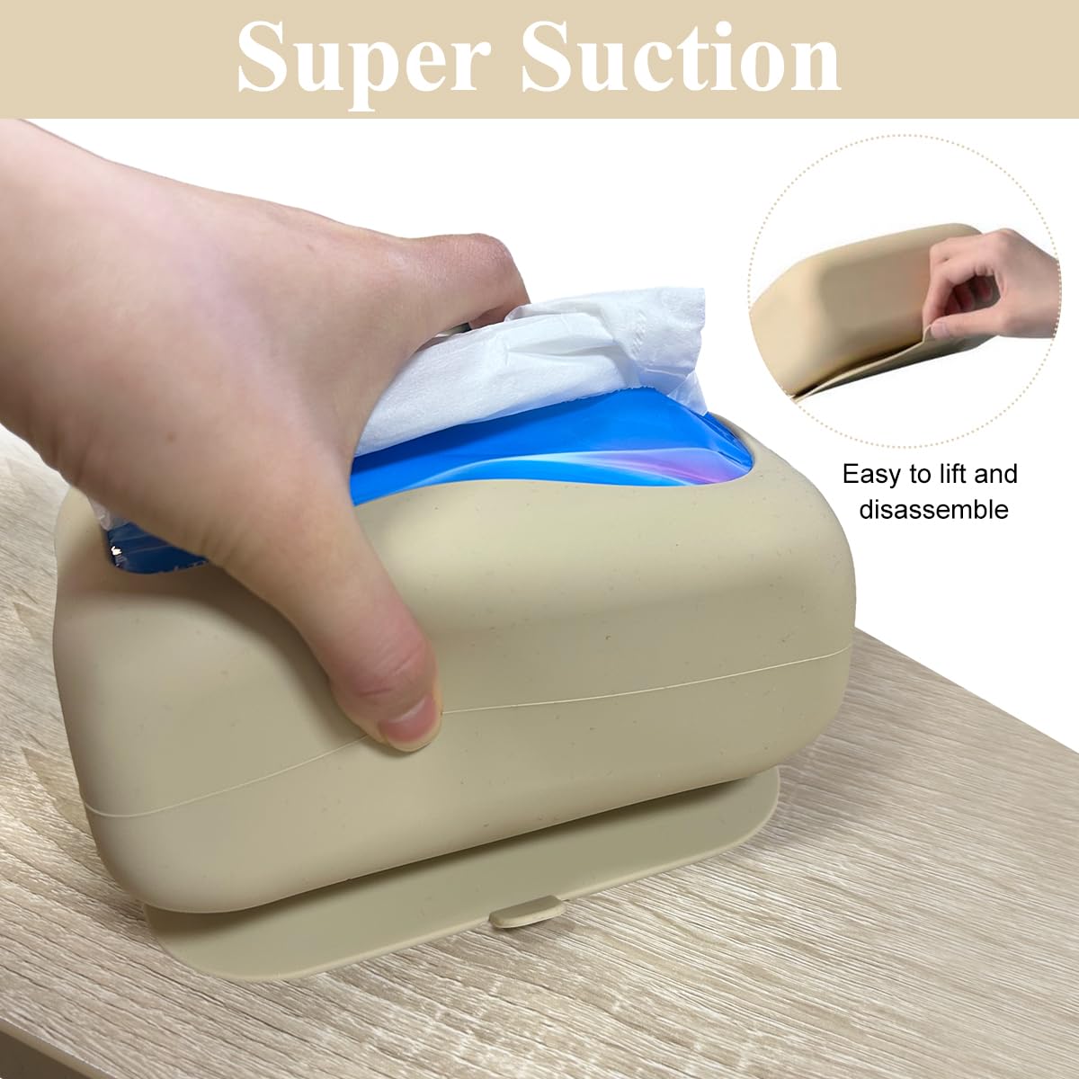 Silicone Tissue Box with Strong Suction Cup