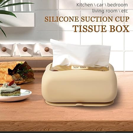 Silicone Tissue Box with Strong Suction Cup