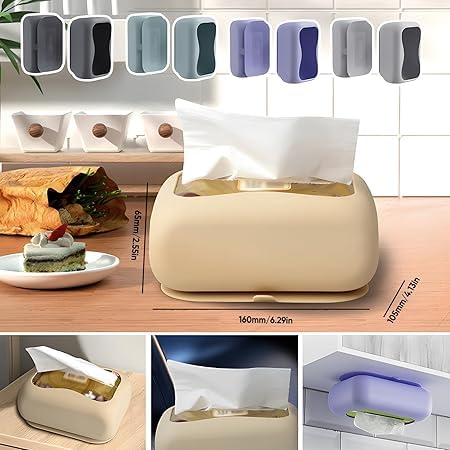 Silicone Tissue Box with Strong Suction Cup