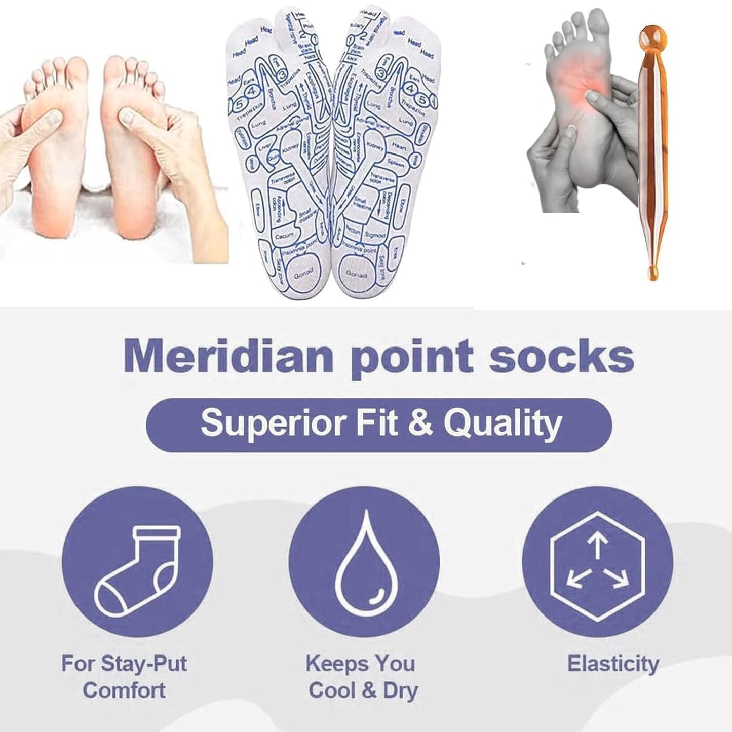 Reflexology Socks With Massage Stick