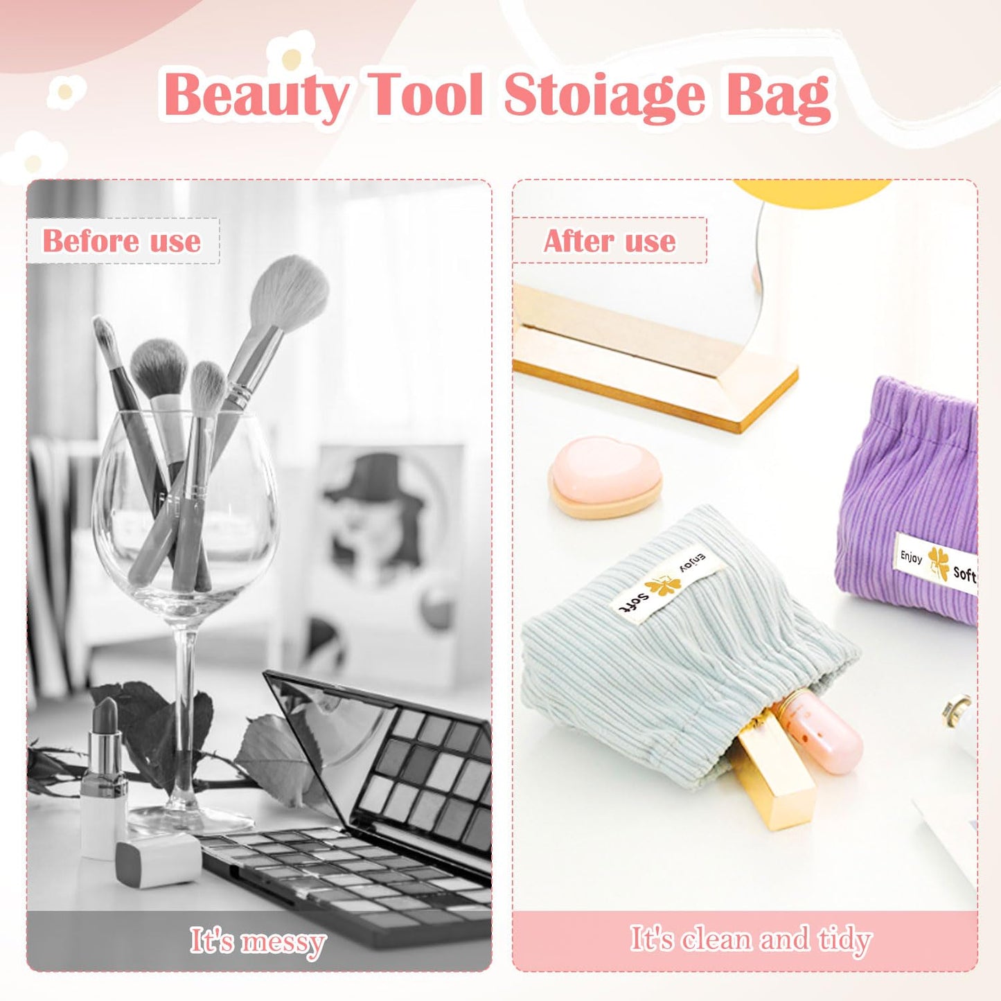 Travel Elastic Corduroy Storage Bag