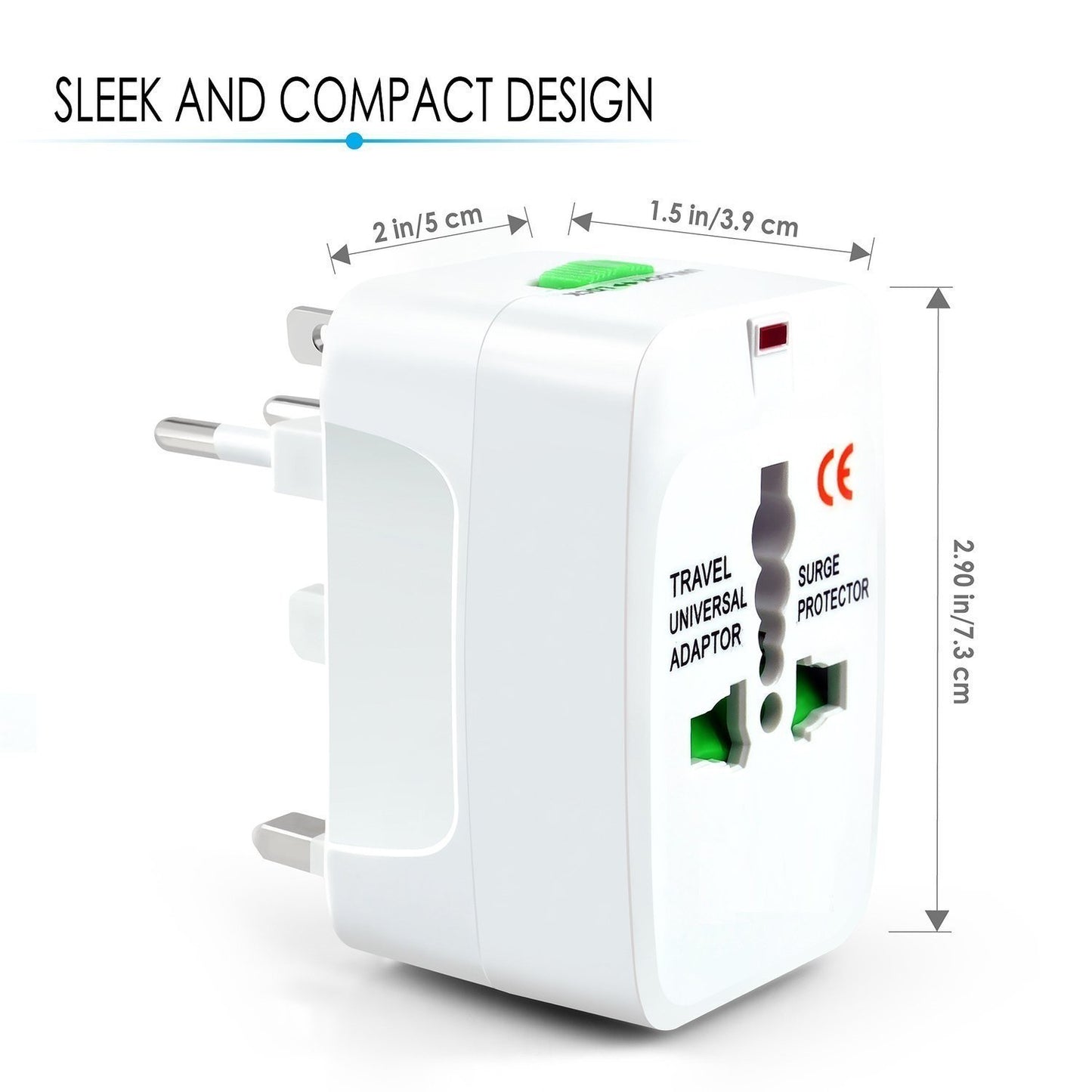 Universal Travel Charger Adapter Plug (Works in over 150 countries)