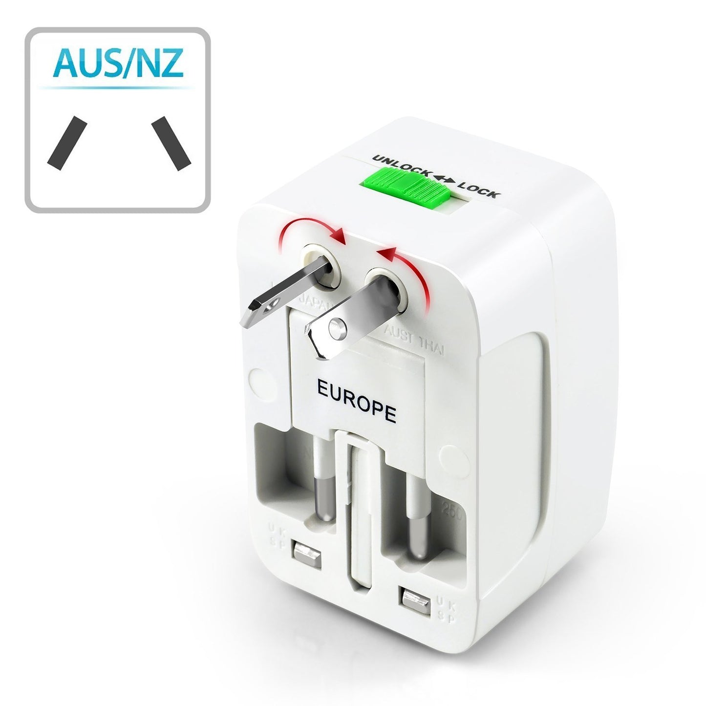 Universal Travel Charger Adapter Plug (Works in over 150 countries)